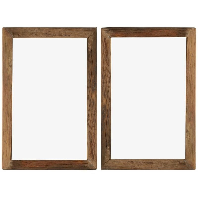 

Happyshopping - Marcos de fotos 2 uds madera maciza reciclada y vidrio 50x70 cm