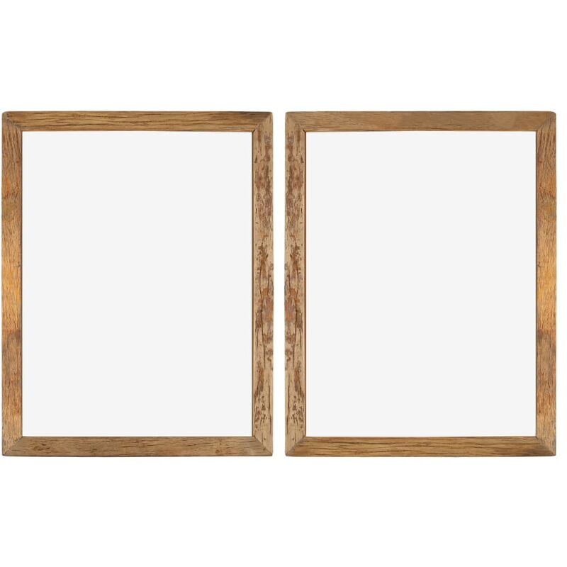 

vidaXL Marcos de Fotos 2 Unidades Madera Maciza Reciclada y Vidrio 90x70 cm - Marrón