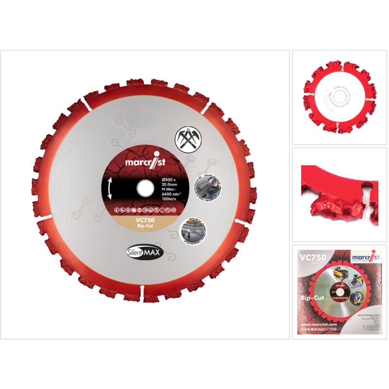 Image of VC750 disco da taglio multimateriale 230 mm x 22,2 mm( 2360.0230.22 ) per smerigliatrici a disco e smerigliatrici angolari - Marcrist