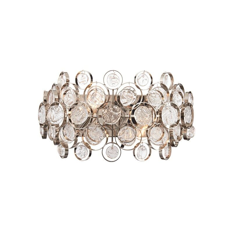 Endon Lighting Marella - Wall Lamp Bright Nickel Plate & Clear Glass 2 Light Dimmable IP20 - E14