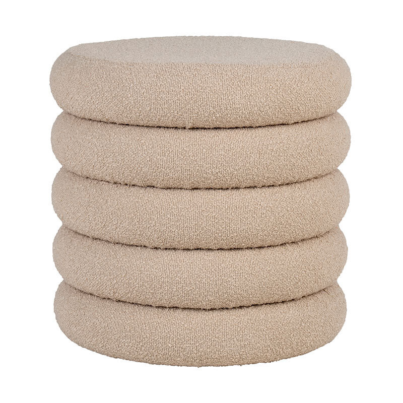 Marely - pouf - en tissu bouclette - beige