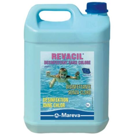 Mareva – Kit de traitement piscine sans chlore – Désinfectant PHMB 1L – Anti-algues, doux et non irritant – Insensible aux UV