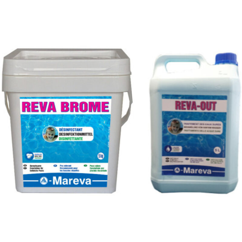 Pack - Pastillas De Bromo - 5Kg - Anti Calcáreo Reva-Out - 5L - Mareva