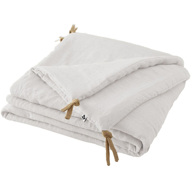 Altobuy - margaux - Chemin de Lit 90x200cm Lin Lavé Coloris Craie