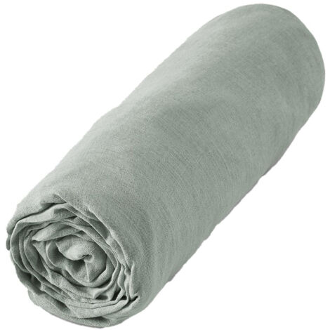 Drap housse coton lavé Songe eucalyptus Draps housse