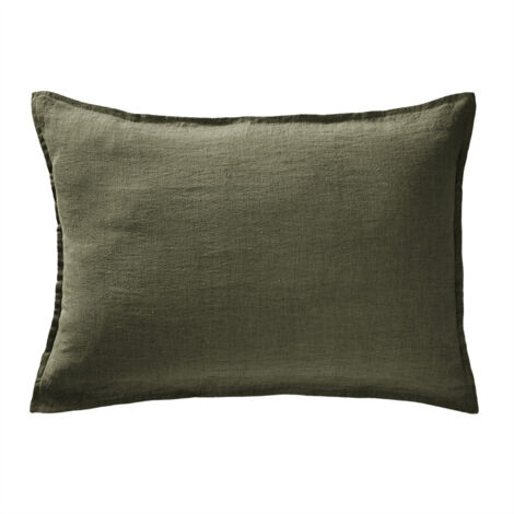 MARGAUX - Taie d'Oreiller 50x70cm Lin Lavé Coloris Thym