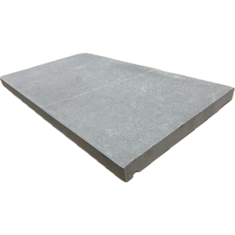 Stone By Stone - Margelle 3cm Marbre Foussana Flammé - Gris - 33x60x3cm Bord Droit - Flammé - Vendu à l'unité
