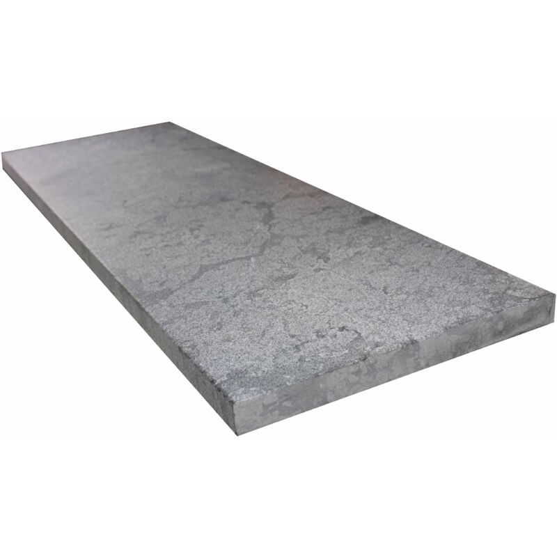 Stone By Stone - Margelle 3cm Pierre Marbrière - Royal Black - 33x100x3cm Bord Droit - Sablé Brossé - Vendu à l'unité