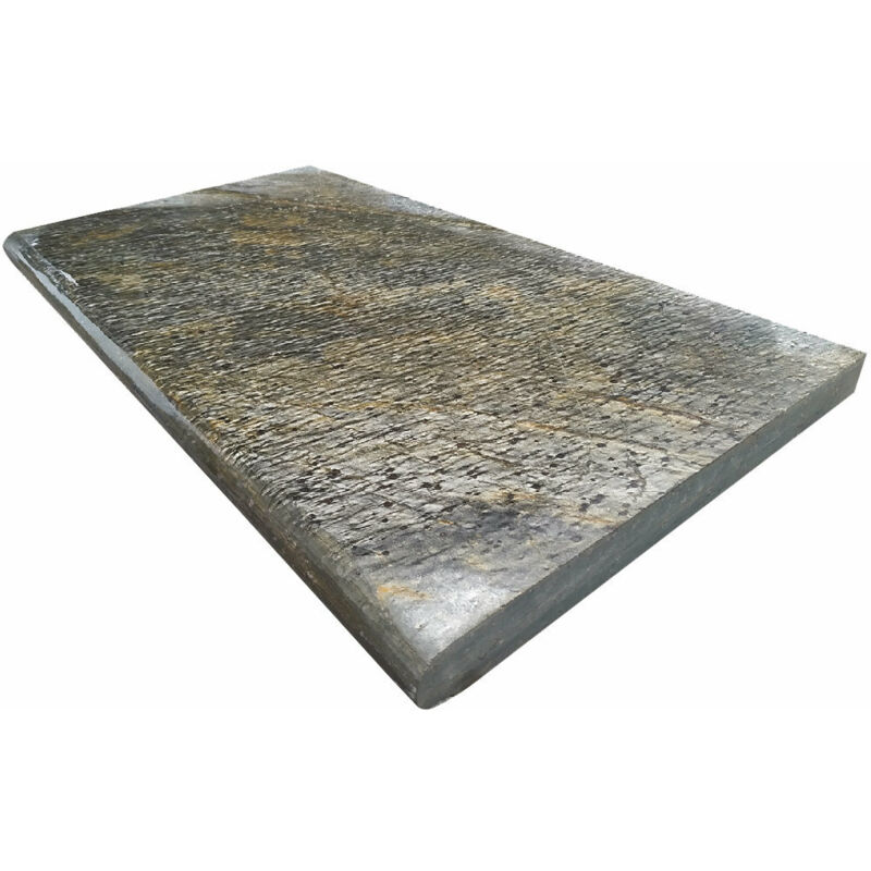Stone By Stone - Margelle 3cm Quartzite - Green Java - 33x60x3cm Bord Rond - Vieilli - Vendu à l'unité