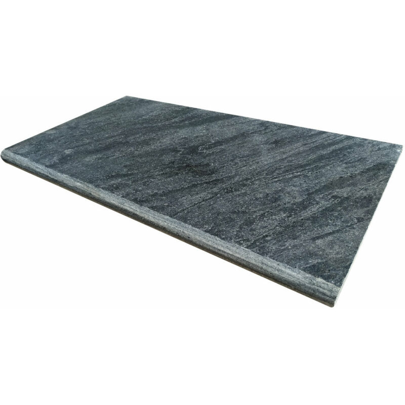 Stone By Stone - Margelle 3cm Quartzite - Grey Java - 33x60x3cm Bord Rond - Vieilli - Vendu à l'unité