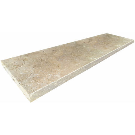 Margelle 3cm Travertin Premier choix - Mix Beige - Vieilli - 33x100x3cm BD - Vendu à la pièce