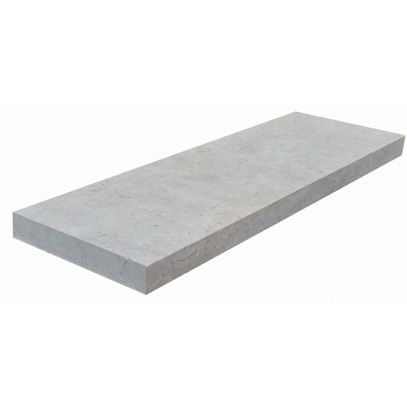 Stone By Stone - Margelle 5cm Marbre Sinaï Pearl - 33x100x5cm Bord Droit - Sablé brossé - Vendu à l'unité