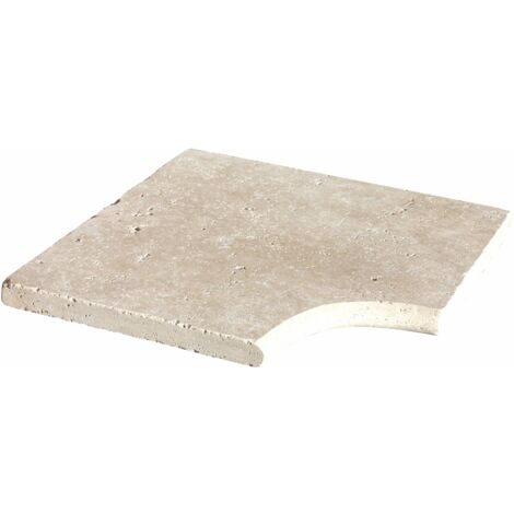 Margelle 5cm Travertin Premier choix - Crème - Vieilli - AR 33x5cm BR - Vendu à la pièce