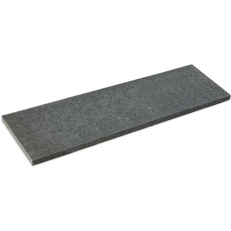Margelle de piscine en granit noir – Dimensions 100x35x4 cm – Bord droit – Finition flammée – Utilisation intérieure et extérieure