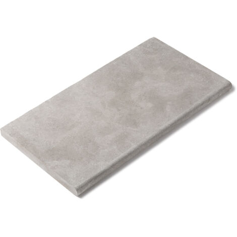Margelle de piscine en pierre naturelle gris – 61x33x3 cm – Bord rond – Finition vieillie pour extérieur et intérieur