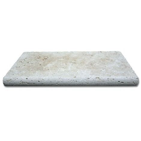 Margelle travertin beige vieilli 61x33x3cm - unité