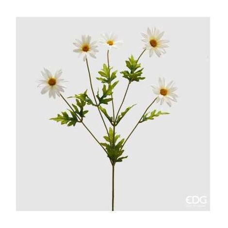 Margherita con 5 rami color Bianco h 75 cm