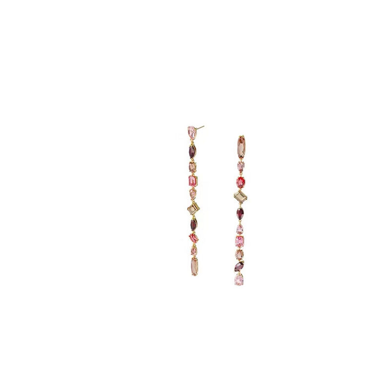 Margot Boucles d'Oreilles Bonbons Coloré Cristal Rose Coeur Arc-en-Ciel Cadeau Saint Valentin(rouge)