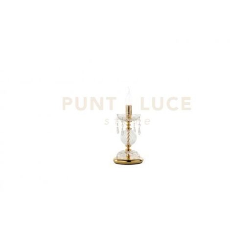 MARIA TERESA LUMETTO MT L6 PASTORALE 1 LUCE ATTACCO E14 CRISTALLO E ORO D.14CM