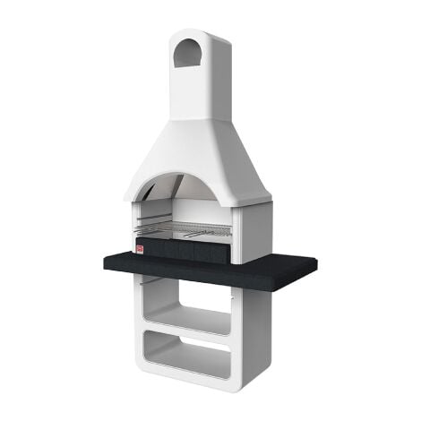 SAROM Maribor Nouveau barbecue encastrable avec plan de travail et grille chrome'e 114x64x212,5 cm fonctionnant au charbon de bois ou au bois