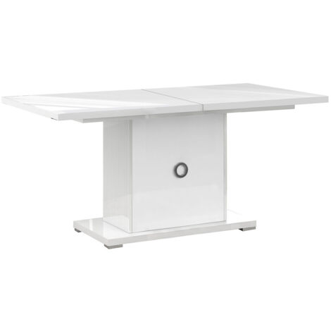 MARIKA - Table Repas Allongeable 160-200cm Laquée Blanche