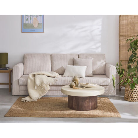 Marilia - 3-sizter sofa - schlaffunktion déplimousse - aus cordstoff - beige