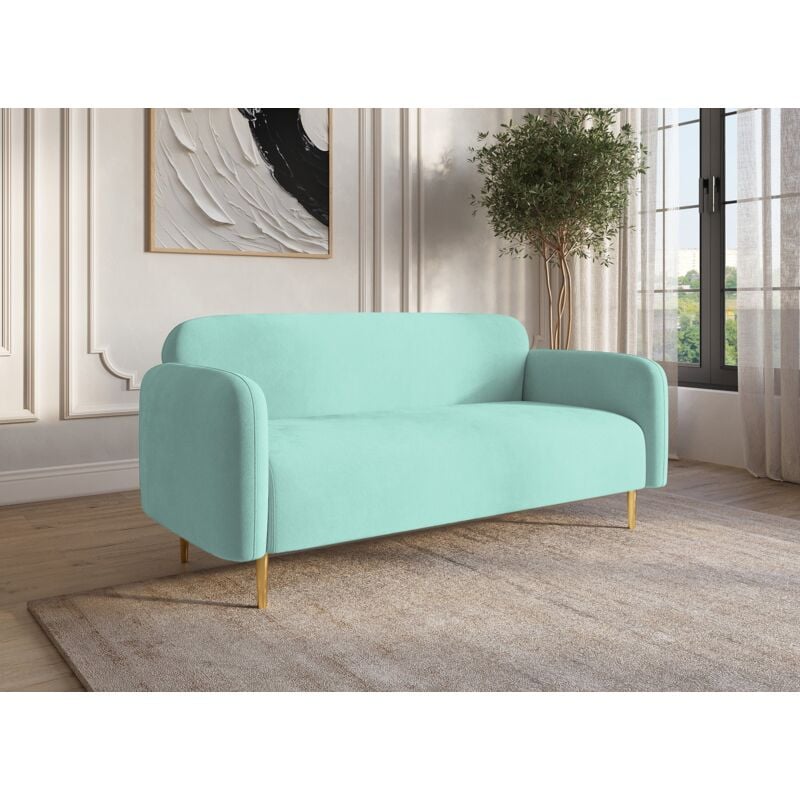 Deco In Paris - marilyne - Canapé 2 places en velours vert d'eau marilyne