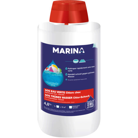 Marina Désinfection Choc - Granulés Chlore choc SOS eau verte 4,8 kg