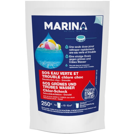 Marina Désinfection Choc - SOS eau verte et trouble Sachet unidose Granulés 250g