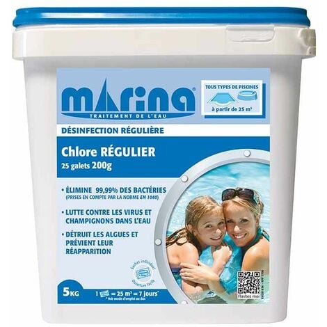 Marina Désinfection Régulière - Galets de Chlore Régulier 5kg