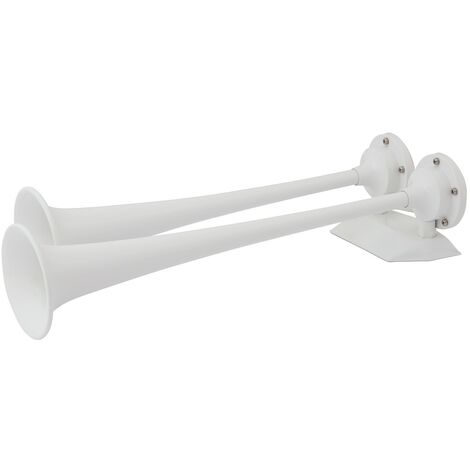 Marinco Bocina Doble de Aire 10122 - Incluye Compresor Blanca 12V