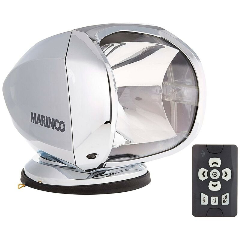 MarincoLampe Pirate avec Télécommande 12/24V 100W Chromée - Éclairage Puissant et Élégant pour Applications Maritimes
