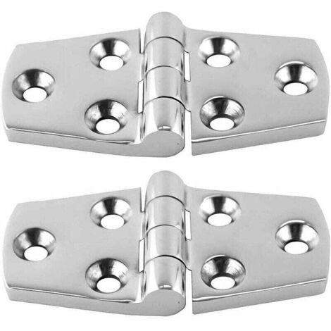 Marine Monture Charnières de Porte Acier Inoxydable Charnière de Bateau de Trappe , XU,Matériel À toute épreuve Charnière de bateau Plateforme Cabinet SUS 316 2pcs 38 mm x 76 mm - Argent - KZQ
