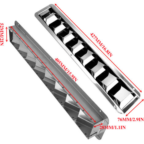 Marinebeschläge und Yachtzubehör, rechteckiges Lüftungspanel aus Edelstahl 304, 8-teilig, 76427mm, ISURE.