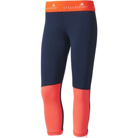 Marineblaue ADIDAS 3/4 TIGHT Trainingsleggings für Damen, Größe XS