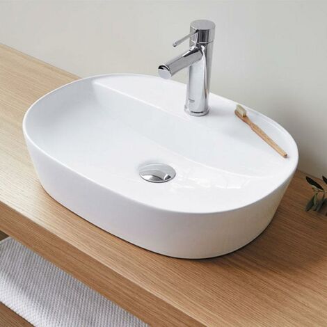 MARINO Aufsatzwaschbecken 50 cm x 38 cm  x 12 h, weiß