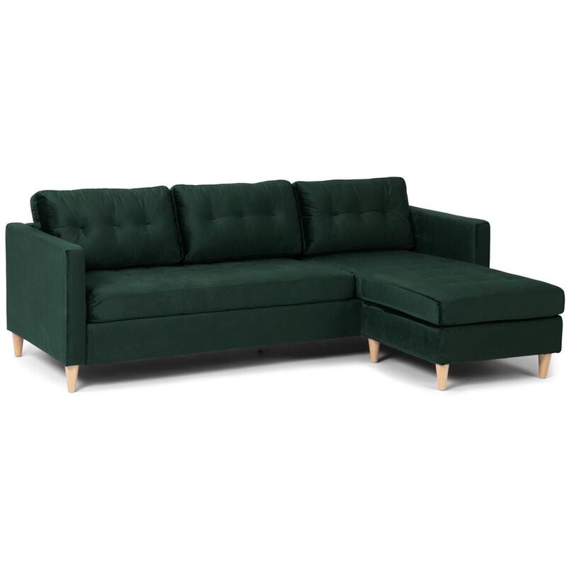 Ebuy24 - Marino Canapé BA1, chaise longue orientable orientable à droite ou à gauche en velours, vert.