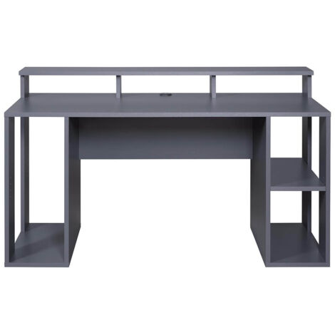 MARIO - Bureau Gamer Multi-Rangement Anthracite