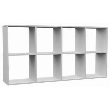 HUCOCO MARION - Scaffale modulare a 8 cubi - Libreria a 8 scomparti - 147x30x75 cm - Mobili contenitori