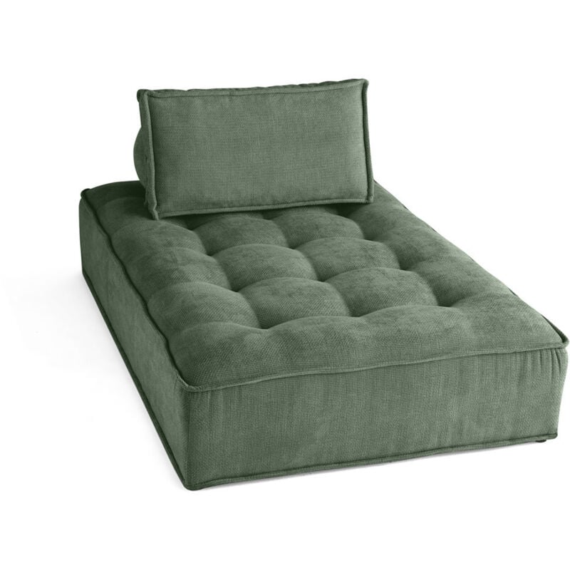 Marisol - module d'assise méridienne - velours texturé - vert