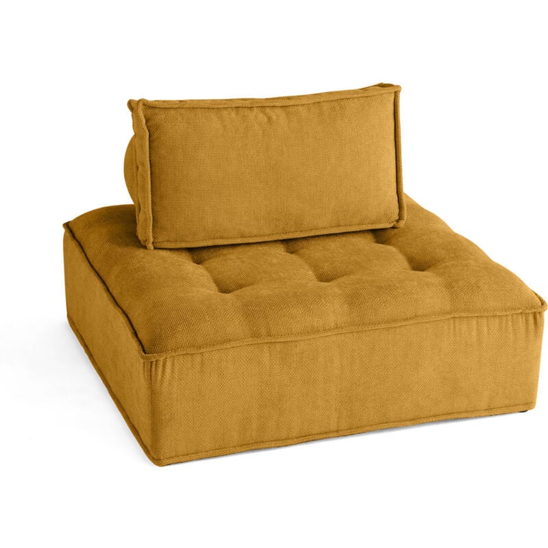 Lisa Design - Marisol - module d'assise - velours texturé - jaune