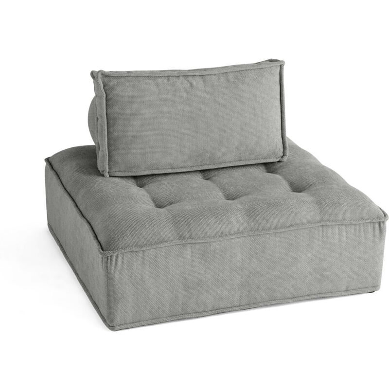 Marisol - module d'assise - velours texturé - gris