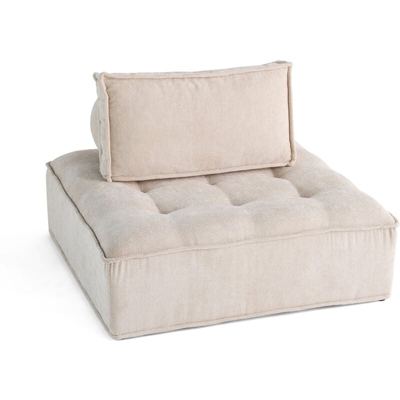 Lisa Design - Marisol - module d'assise - velours texturé - beige