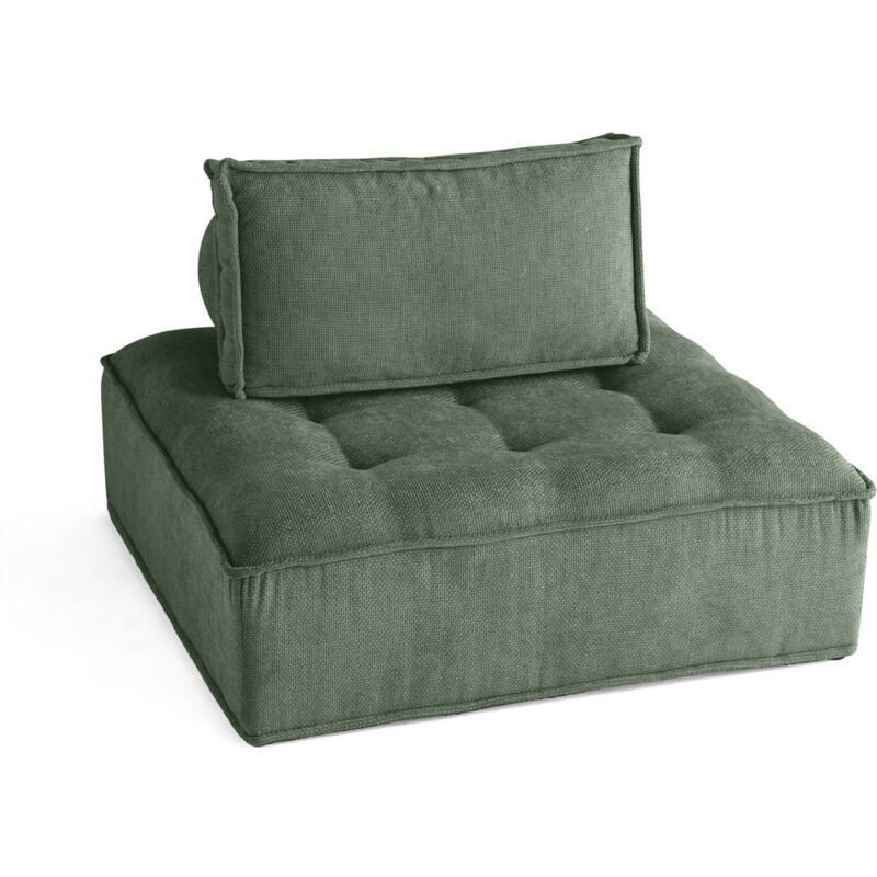 Marisol - module d'assise - velours texturé - vert