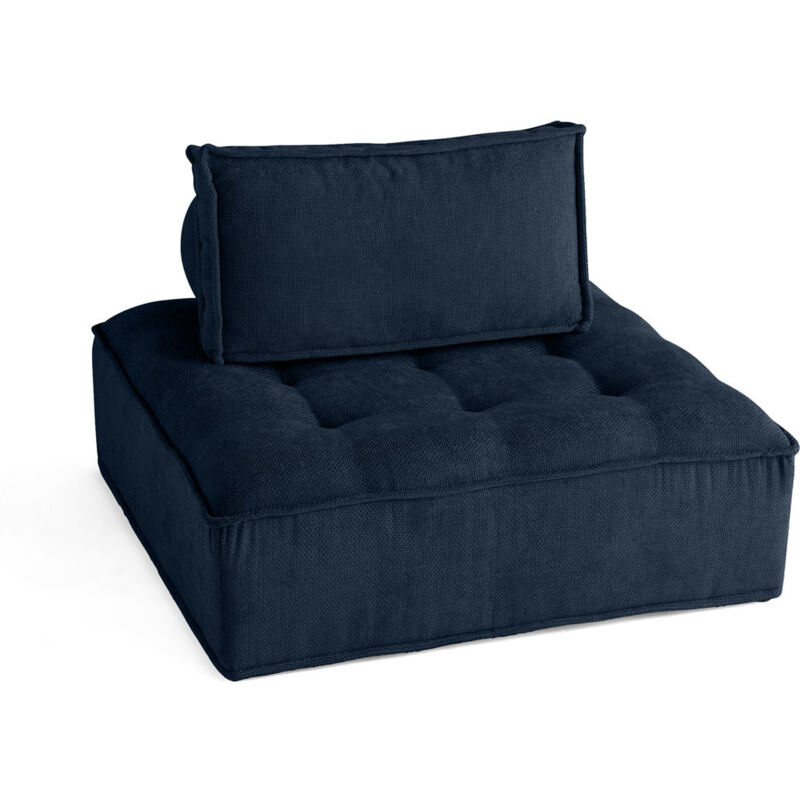 Lisa Design - Marisol - module d'assise - velours texturé - bleu