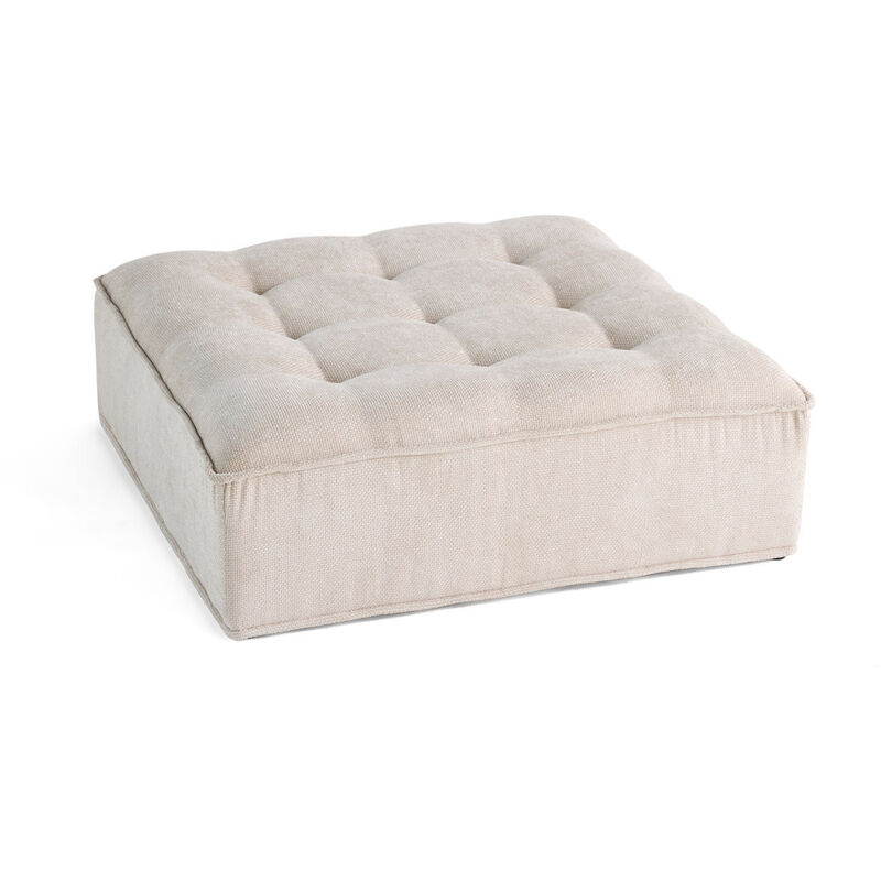 Marisol - pouf modulable - velours texturé - beige