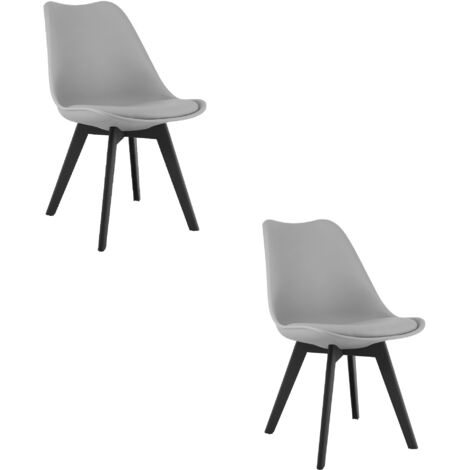 MARK Stuhl – grau / schwarze Beine x 2