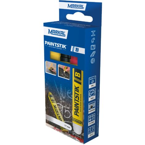 Markal B Paintstik Retail Pack - Pennarelli per pittura x3 (1 giallo + 1 rosso + 1 nero)