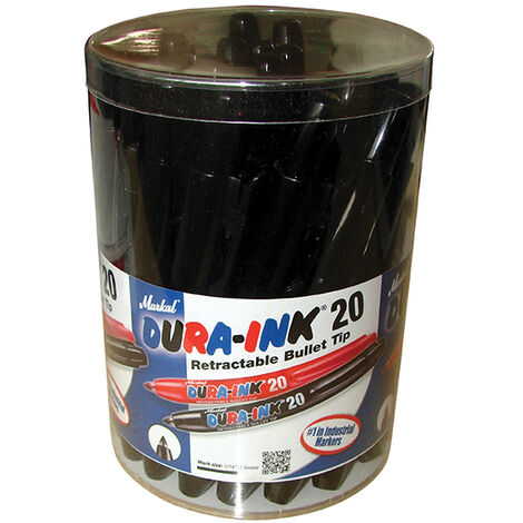 Markal MRK-96577 DURA-INK 20 Retractable Marker - Black (Tub 24) MKL96577