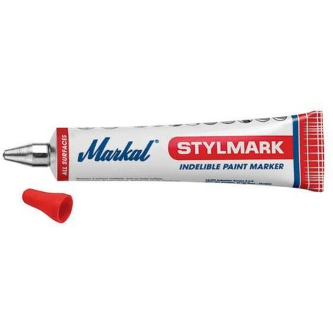 Markal – tubo de marcado de bola y pintura indeleble 50ml rojo (por 10)